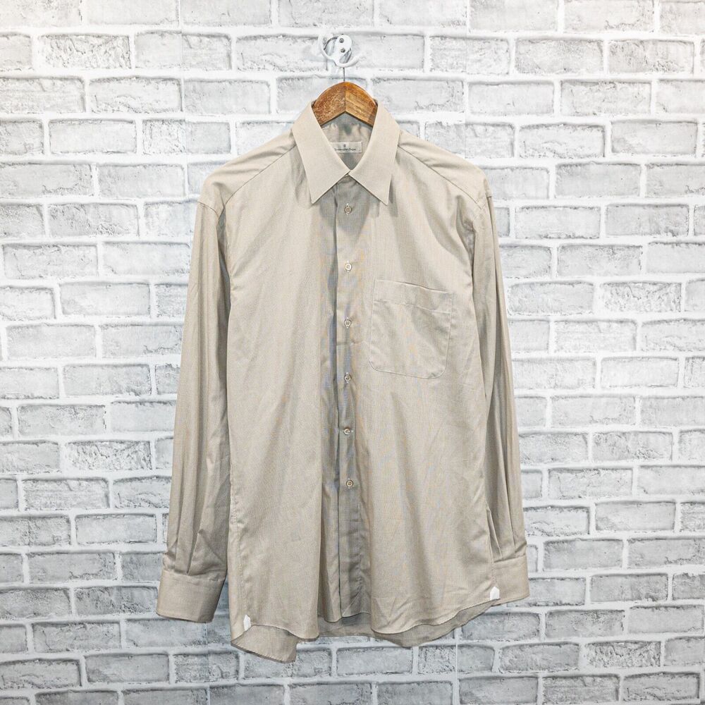 Ermenegildo Zegna Button up Shirt Long Sleeve Beige size 15 1/2